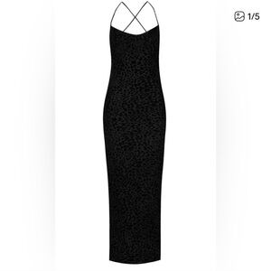 Storm Label Elegant Black Leopard Print Dress in Medium